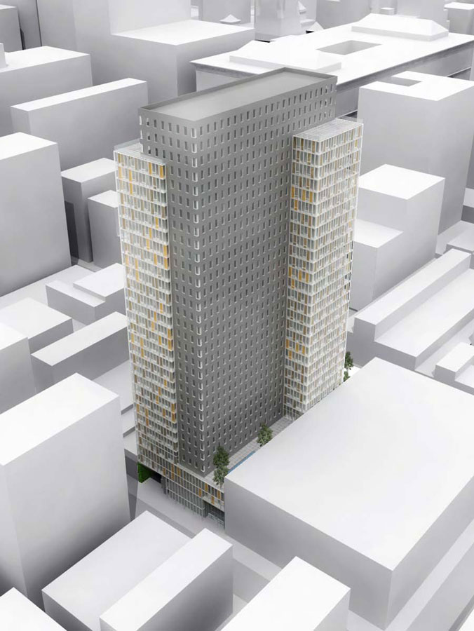 Rendering of 1213 Walnut Street apartment and hotel tower