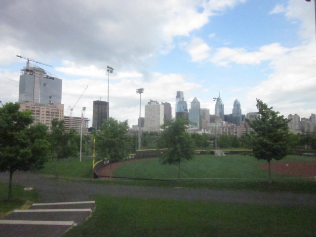 View of Cira Centre South and Center City from Penn Park