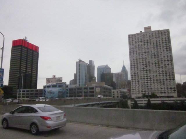 Looking at Center City skyline from Schuylkill Avenue